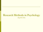Research Methods in Psychology (Pp 84-104)