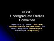UGSC: Undergraduate Studies Committee
