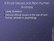 Ethical Issues and Non-human Animals