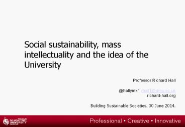 Professor Richard Hall