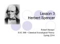 Lesson 3 Herbert Spencer PowerPoint PPT Presentation