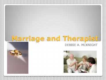 Marriage and Therapist