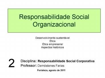 Responsabilidade Social Organizacional