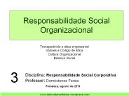 Responsabilidade Social Organizacional
