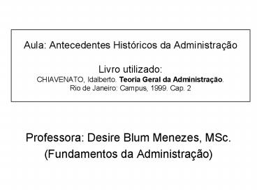 Aula: Antecedentes Hist