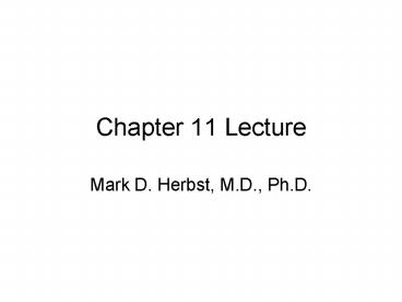Chapter 11 Lecture
