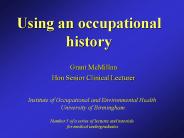 Using an occupational history
