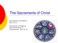 The Sacraments of Christ PowerPoint PPT Presentation