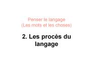 Penser le langage (Les mots et les choses)