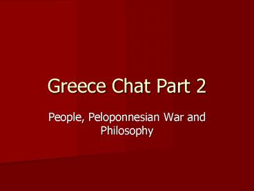 People, Peloponnesian War and Philosophy