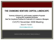 THE CHANGING VENTURE CAPITAL LANDSCAPE: