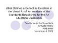 What Defines a School as Excellent in the Visual Arts? An Analysis of the Standards Established for the Art Education Classroom. PowerPoint PPT Presentation
