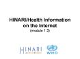 HINARI/Health Information on the Internet (module 1.3) PowerPoint PPT Presentation
