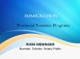 Canada legal counsel for Provincial Nominee Program PowerPoint PPT Presentation