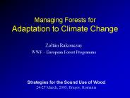 Managing Forests for Adaptation to Climate Change