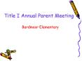 Title I Annual Parent Meeting PowerPoint PPT Presentation