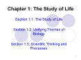 Chapter 1: The Study of Life PowerPoint PPT Presentation