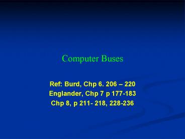 Computer Buses presentation | free to view