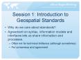 Session 1: Introduction to Geospatial Standards PowerPoint PPT Presentation