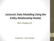 Lecture3: Data Modeling Using the Entity-Relationship Model.
