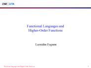 Functional Languages and Higher-Order Functions