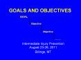 GOALS AND OBJECTIVES PowerPoint PPT Presentation