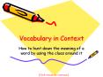 Vocabulary in Context PowerPoint PPT Presentation