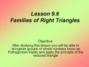 Lesson 9.6 Families of Right Triangles