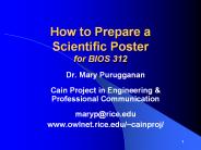 How to Prepare a Scientific Poster for BIOS 312