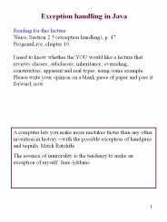 Exception handling in Java