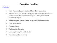 Exception Handling