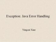 Exception: Java Error Handling