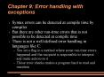 Chapter 9: Error handling with exceptions PowerPoint PPT Presentation