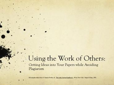 Using the Work of Others:
