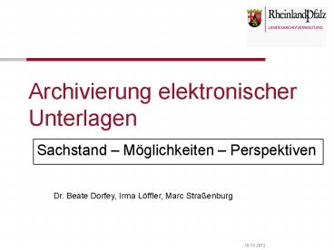 Archivierung elektronischer Unterlagen