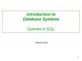 Introduction to Database Systems Queries in SQL PowerPoint PPT Presentation