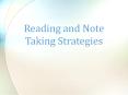 Reading and Note Taking Strategies PowerPoint PPT Presentation