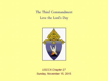 The Third Commandment Love the Lord