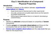 Exp 2: Identification of a Compound: Physical Properties