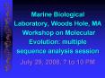 Marine Biological Laboratory, Woods Hole, MA Workshop on Molecular Evolution: multiple sequence analysis session PowerPoint PPT Presentation