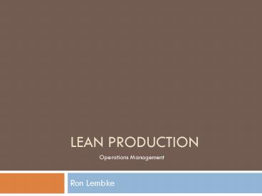 Lean Production