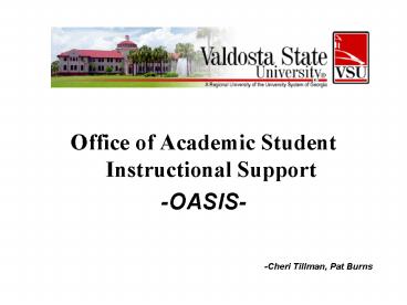 Office of Academic Student Instructional Support