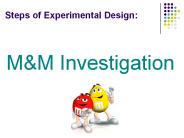 Steps of Experimental Design: