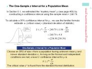 The One-Sample z Interval for a Population Mean