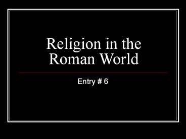 Religion in the Roman World