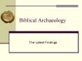 Biblical Archaeology PowerPoint PPT Presentation