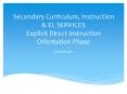 Secondary Curriculum, Instruction PowerPoint PPT Presentation