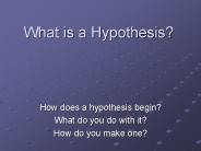What is a Hypothesis?