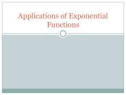 Applications of Exponential Functions