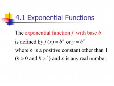 4.1 Exponential Functions